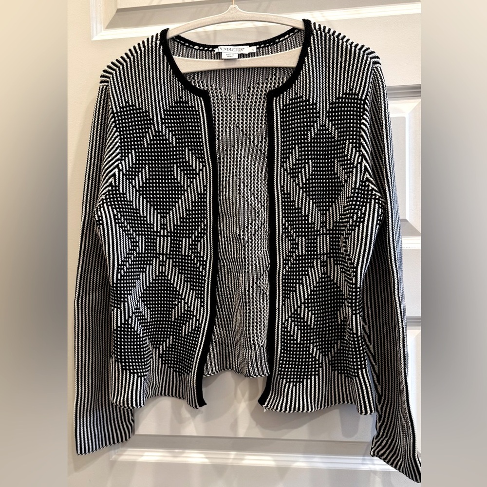 Pendleton black and white Cardigan Sweater